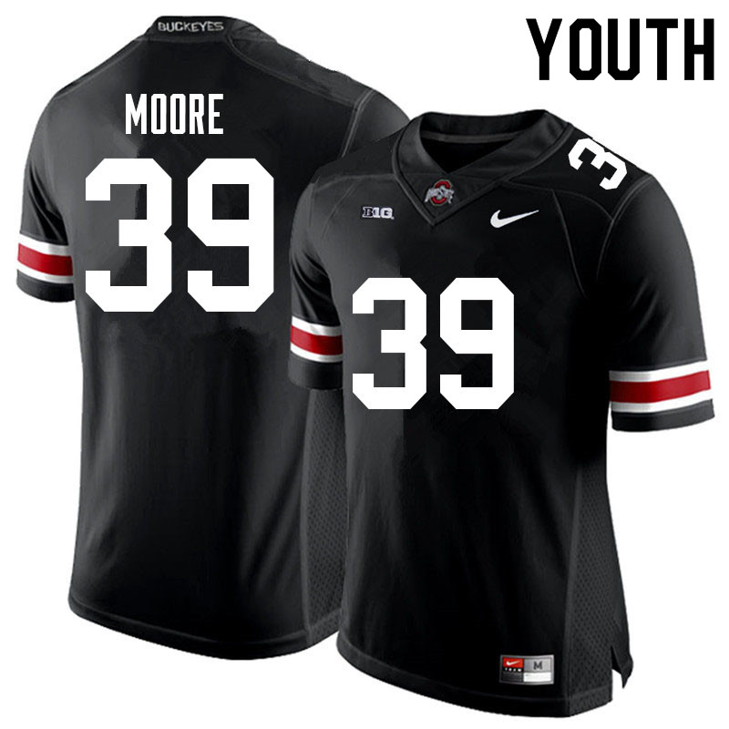 Ohio State Buckeyes Andrew Moore Youth #39 Black Authentic Stitched College Football Jersey